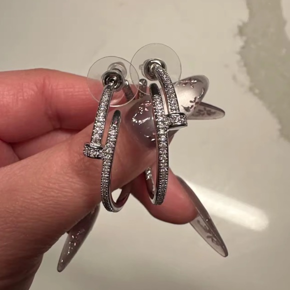 Just Un Clou Gold Crystal Nail Earrings - Picture 10 of 16